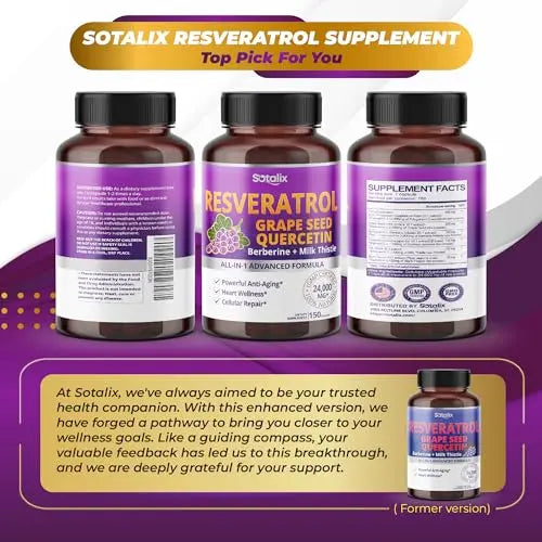 Resveratrol 24,000mg with Grape Seed + Quercetin Berberine + Milk Thistle Powerful Anti SOTALIX SUPPLEMENT Au supplements