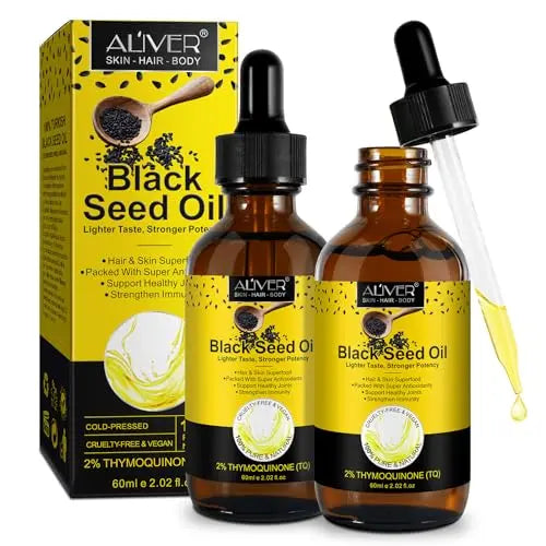 2 Pack Black Seed Oil, Organic Cold Pressed Unrefined Black Seed Oil, Pure Natural Black BDBFZCFP Au supplements