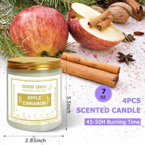 4 Pack Candles for Home Scented, Lavender & Cinnamon Candles Gifts for Women, 28 oz 200H Long zsaltt Au supplements
