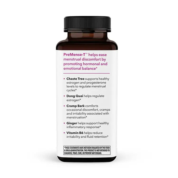 LifeSeasons - PreMense-T - PMS Relief Supplement - Support for Pre-Menstrual Symptoms, Cramping & Breast Tenderness - Nourish Tissue - Ginger Crampbark Dong Quai Chasteberry & Vitamin B6-60 Capsules LifeSeasons Au supplements
