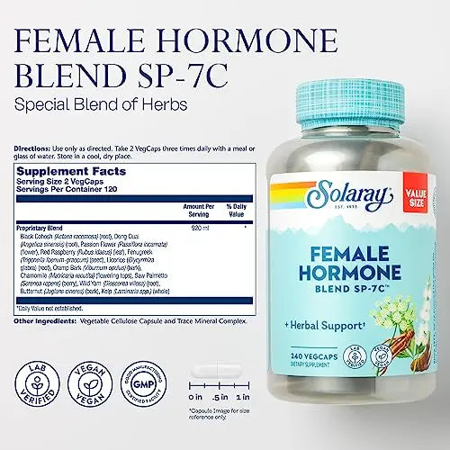 Solaray Female Hormone Blend SP-7C, Herbal Support Hormonal Balance for Women SOLARAY Au supplements