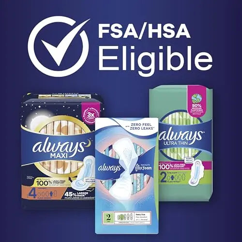 Always Ultra Thin Feminine Pads for Women, Size 5, Extra Heavy, Overnight Absorbency Always Au supplements