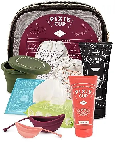 Pixie Menstrual Disc Kit - Best Period Disc Starter Kit - 2 Discs, 20 Wipes, Wash, Lube, Public Restroom Pixie Cup Au supplements