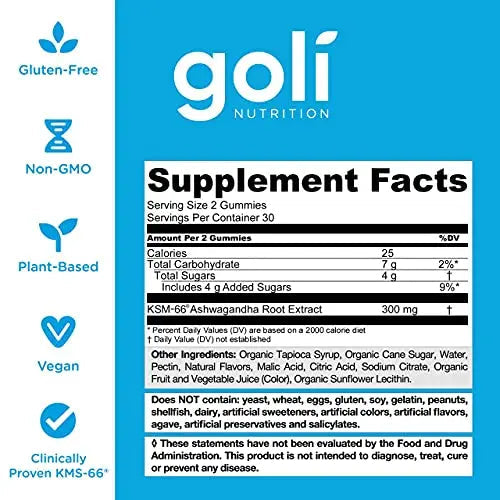 Goli Ashwagandha & Vitamin D Gummy 120 Count - Relax. Restore. Unwind Goli Au supplements