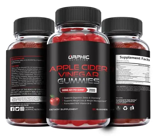 Apple Cider Vinegar Gummies with Mother- 1000mg - Supplement Formulated to Support ORPHIC NUTRITION Au supplements