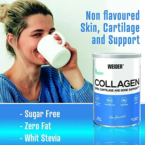 Weider Collagen. With Hyaluronic Acid, Magnesium and Vitamin C. 100% Peptan. Zero fat. Sugar zero. Keto. Weider Au supplements