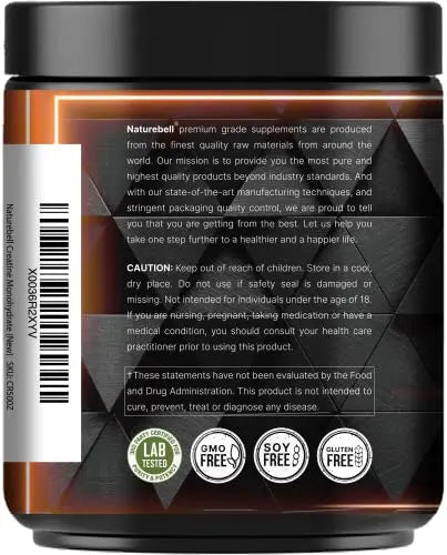 NatureBell Creatine Monohydrate Powder 500 Grams, 5000mg Per Serving NatureBell Au supplements