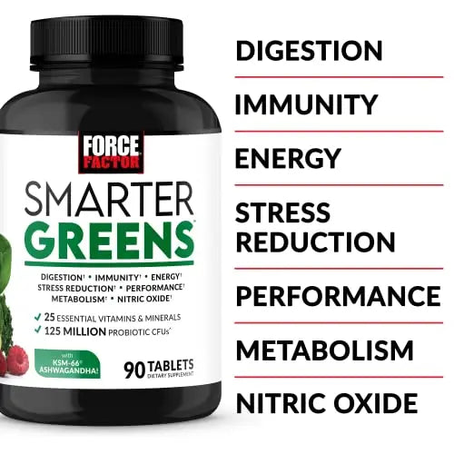 FORCE FACTOR Smarter Greens Tablets, Greens Supplement with 25+ Superfoods and Antioxidants Force Factor Au supplements