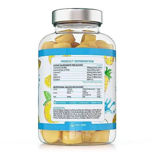 Collagen Complex - 90 Natural Pineapple Flavour Chewable Yummy Gummies swiss bioenergetics Au supplements