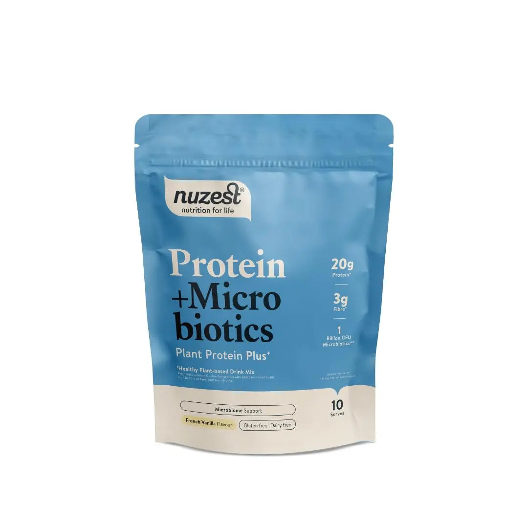 Nuzest - Protein + Microbiotics – Gut Health - Plant Protein Powder - French Vanilla, 300g (10 Servings) Nuzest Au supplements