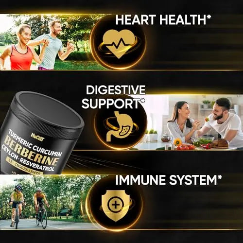 Berberine Supplement 14000mg Turmeric Curcumin 4500mg Trans-Resveratrol 4500mg Nuqiit Au supplements