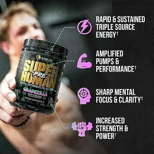 ALPHA LION Superhuman Pre Workout Powder, Beta Alanine, L-Taurine & Tri-Source ALPHA LION Au supplements
