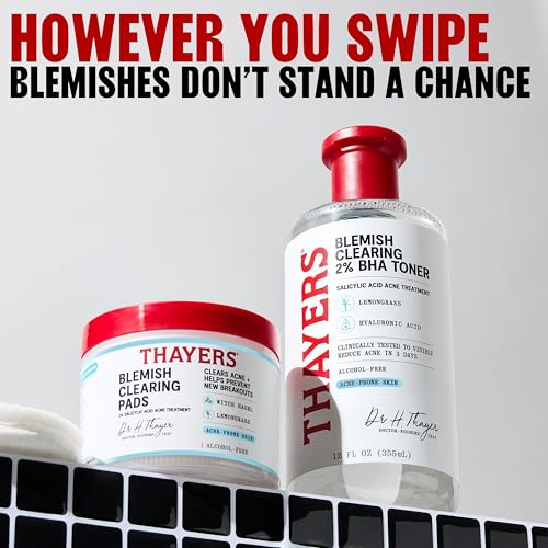 Thayers Blemish Clearing Acne Pads, Salicylic Acid Acne Treatment for Face, Pore Reducing, Exfoliating