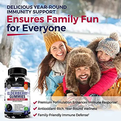 Elderberry Gummies with Zinc and Vitamin C for Adults & Kids - Natural Immune Support BioSchwartz Au supplements