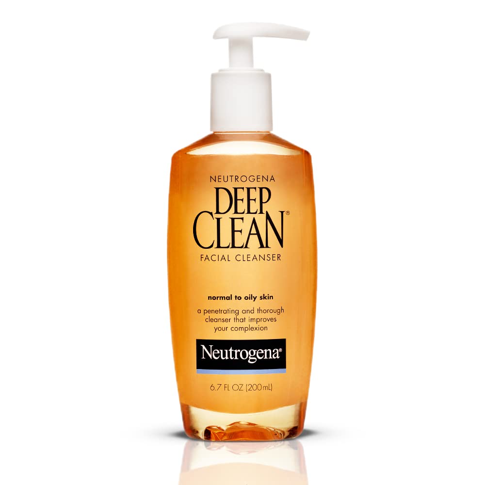 Neutrogena Deep Clean Daily Facial Cleanser with Beta Hydroxy Acid for Normal to Oily Skin, Alcohol-Free