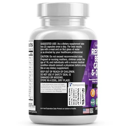 Resveratrol 6000mg Berberine 3000mg Grape Seed Extract 3000mg Clean Nutraceuticals Au supplements