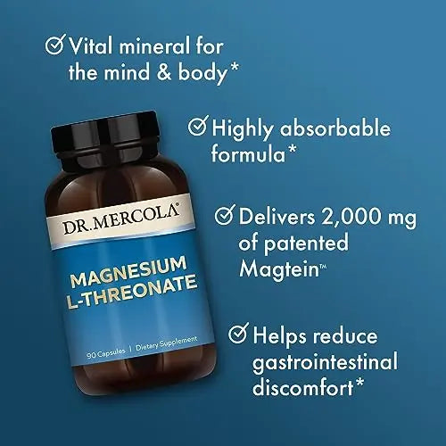 Dr. Mercola Magnesium L-Threonate, 30 Servings (90 Capsules), Dietary Supplement Dr. Mercola Au supplements