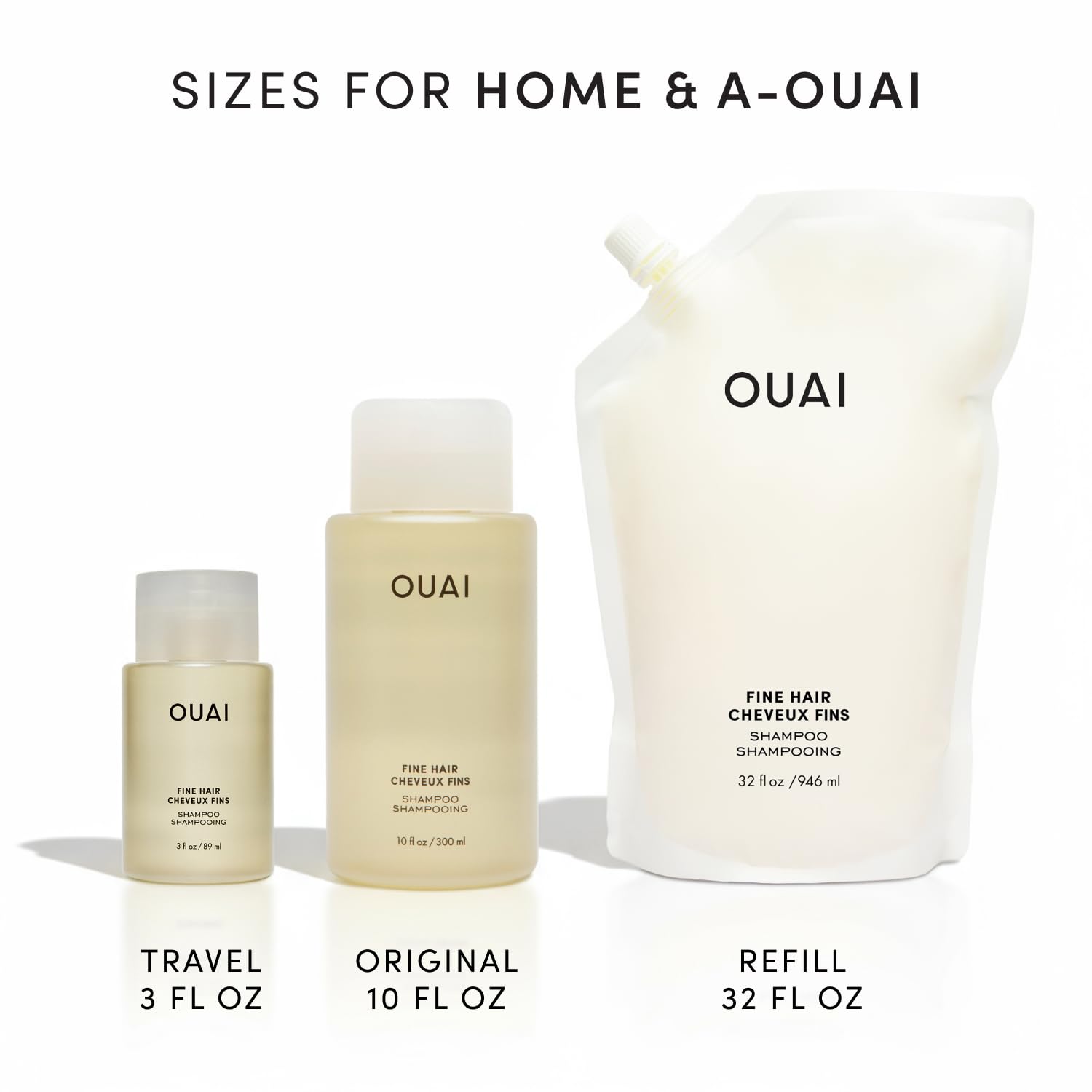 OUAI Fine Hair Shampoo - Volumizing Shampoo for Fine, Flat Strands - Made with Biotin, Keratin & Chia Seed Oil - Strengthens, Nourishes & Thickens - Color-Safe & Sulfate Free Hair Care (10 Fl oz) OUAI Au supplements