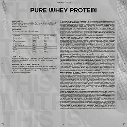 Bulk Pure Whey Protein Powder Shake, Salted Caramel, 500 g, Packaging May Vary Bulk Au supplements