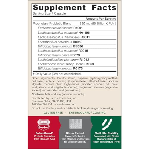 Jarrow Formulas Jarro-Dophilus EPS Advanced, 55 Billion CFU Probiotics, Digestive Support for Adults, 30 Probiotic Supplement Veggie Capsules, Up to 30 Day Supply Jarrow Formulas Au supplements