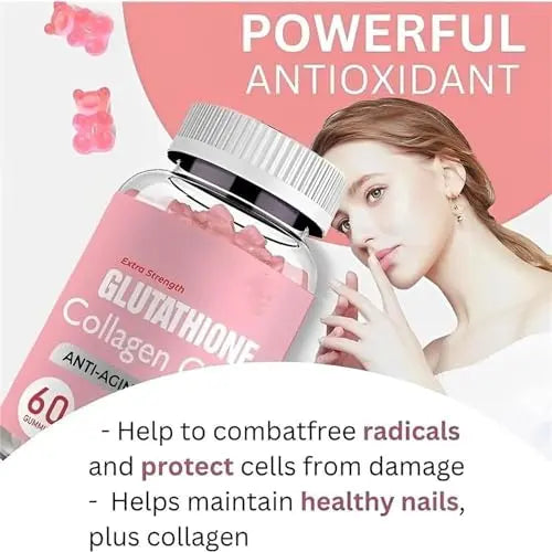 Glutathione Collagen Gummies,Glutathione Collagen Glow Gummies for Dark Spot,60 Pieces Pelinuar Au supplements