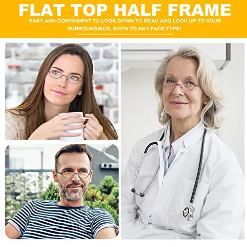 Yiwaeye 3 Pack Half Moon Reading Glasses Anti Blue Light UV, Half Frame Semi Lens Slim Yiwaeye Au supplements