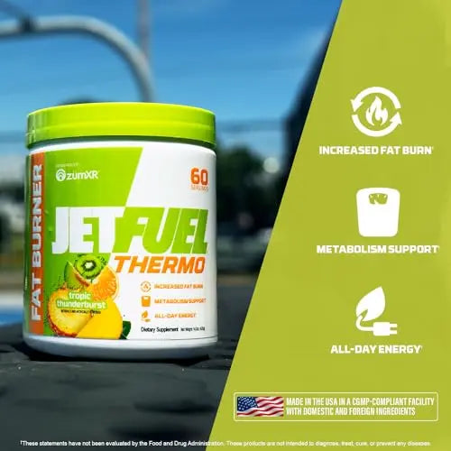 GAT SPORT JetFuel Tropic Thunderburst Thermo Powder for Fat Burning, ZumXR Caffeine GAT SPORT Au supplements