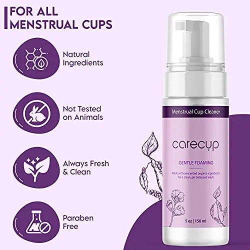 CareCup Menstrual Cup Cleaner - Unscented Foaming Sterilizer Wash for Silicone Period discs - Wipes Clean CareCup Au supplements