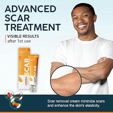 ABERA Scar Removal Cream for Women and Men - Rapid Repair of New Old Scars, Spots, Burns All Natural Treatment with Vitamin E, Alanine, Collagen (1 Box + 3 Eye Patch) ABERA Au supplements