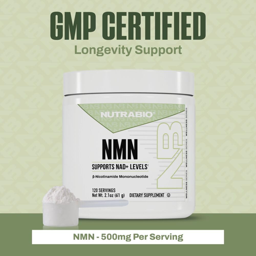 NutraBio NMN - NAD Supplement, Longevity Support, Boost NAD Levels, Increase Cellular Energy, Brain Health, Healthy Aging- 120 Servings NutraBio Au supplements