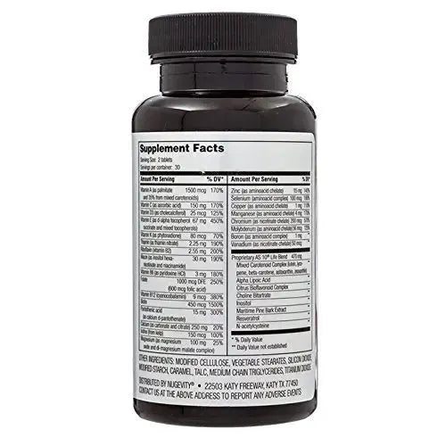 Nugevity AS 10® Life – Stress, Immune Support and Anti Aging Supplement - Multivitamin and Antioxidants Tablet, Resveratrol, Alpha Lipoic Acid Nugevity Au supplements