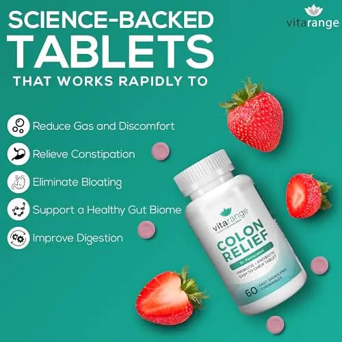 Colon Relief by VitaRange- Fast Constipation and Bloating Relief with Sunfiber Prebiotic Vita Range Au supplements