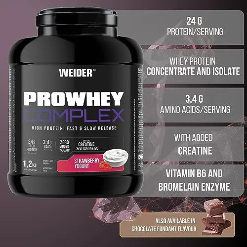 Weider ProWhey Complex (1,2kg) Strawberry-Yogurt Flavour. Formula Based on Whey Protein Weider Au supplements