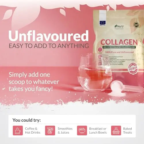 Collagen Powder 600g - 100 Servings - High Grade Pure Bovine 100% - Collagen Peptides Hydrolysate Nu U Nutrition Au supplements
