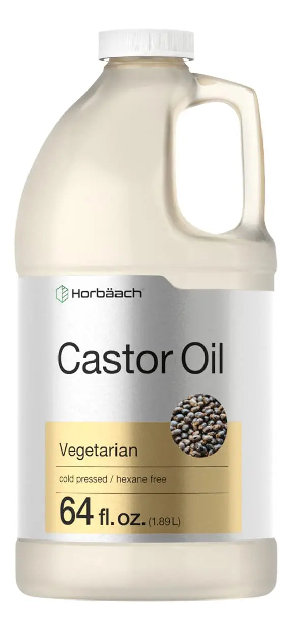 Castor Oil 64oz | for Hair Health, Eyelashes & Eyebrows | Hexane Free & Cold Pressed Horbäach Au supplements