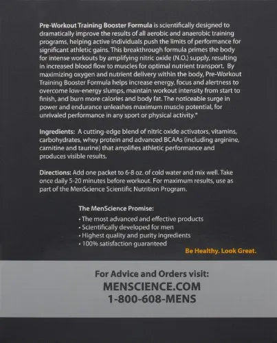 MenScience Androceuticals Pre-Workout Training Booster Formula, 0.4 oz MenScience Au supplements