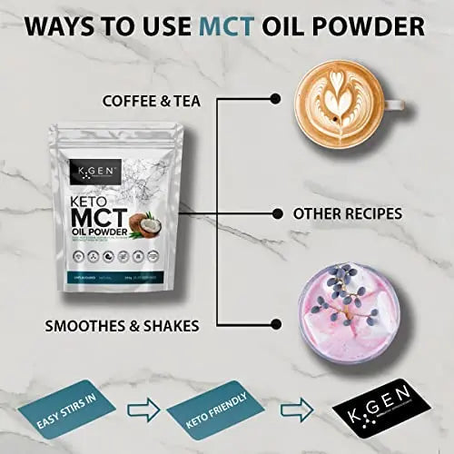 Keto MCT Oil Powder Pure Coconut MCT Keto Coffee Creamer | Premium Quality C8 Easily Absorbed & Digested K GEN ketogenic enhancement Au supplements
