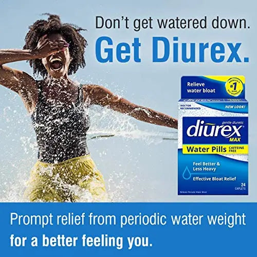 Diurex Max Water Pills - Maximum Strength Caffeine Free Diuretic - Relieve Water Bloat - 24 Count Diurex Au supplements