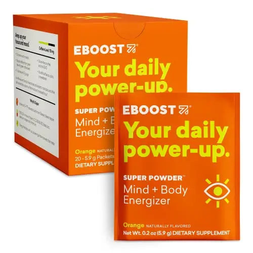 EBOOST Energy Drink & Electrolyte Powder, 20 Packets - Super Powder Orange EBOOST Au supplements