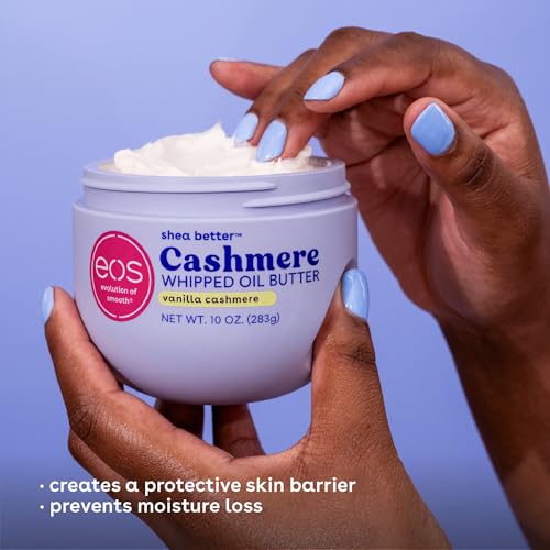eos Cashmere Whipped Oil Body Butter, Vanilla Cashmere, 72 Hour Weightless Moisture