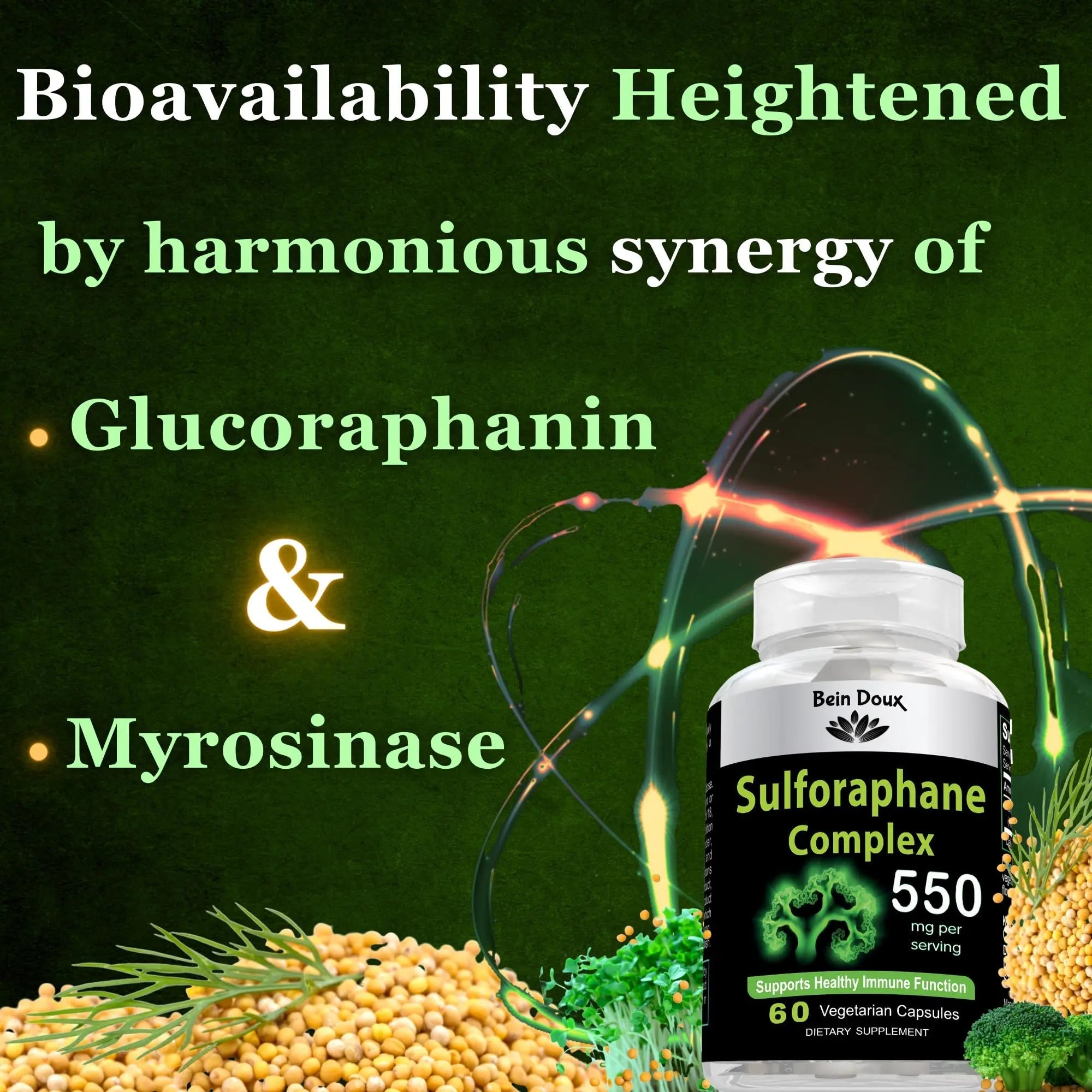 550mg Sulforaphane Supplement with Glucoraphanin and Myrosinase | Broccoli Supplemen - TrustMedUSA