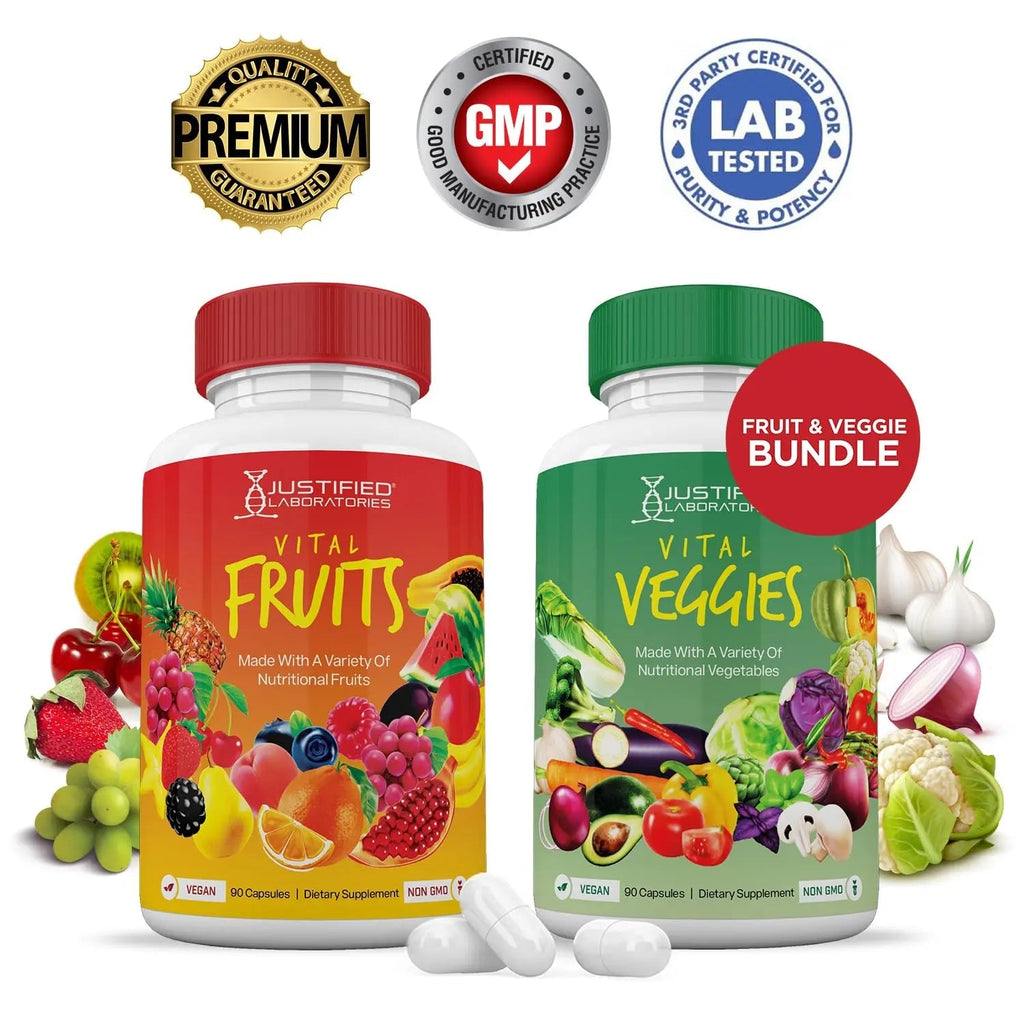 (6 Pack) Vital Fruits and Veggies Supplement Whole Food Red & Green Superfoods - TrustMedUSA