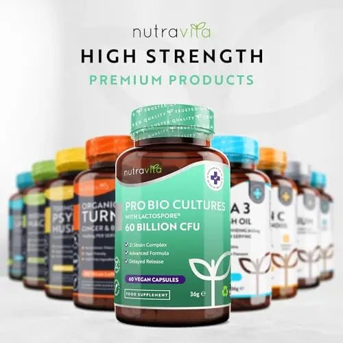 60 Billion CFU Probiotic Cultures - Scientifically Backed Lactospore® for Good Gut Flora - TrustMedUSA