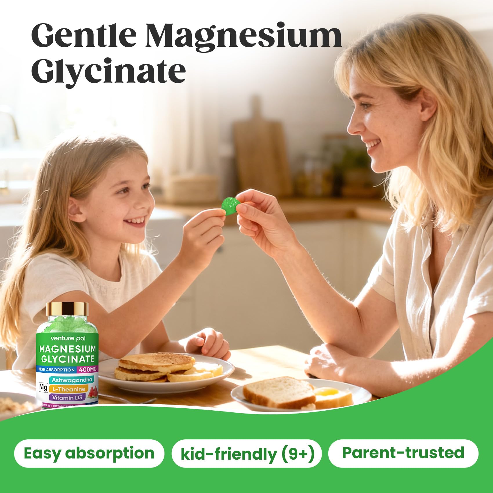 60 Day Supply Magnesium Glycinate 400mg Gummies with Ashwagandha, L-Theanine, CoQ10, Vitamin D3 & B6, Sugar Free Magnesium Gummies for Adults & Kids, Stress Relief, Sleep & Calm, Vegan, Gluten Free - TrustMedUSA