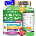 60 Day Supply Magnesium Glycinate 400mg Gummies with Ashwagandha, L-Theanine, CoQ10, Vitamin D3 & B6, Sugar Free Magnesium Gummies for Adults & Kids, Stress Relief, Sleep & Calm, Vegan, Gluten Free - TrustMedUSA