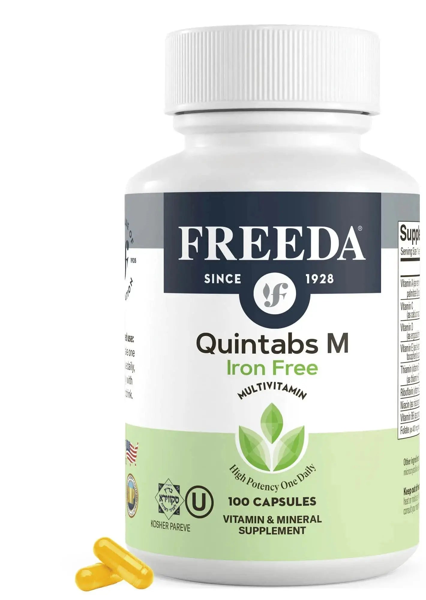 FREEDA One Daily Multivitamin Without Iron – Quintabs-M Iron-Free – Kosher, Balanced Multivitamin Supplements for Adults FREEDA Au supplements