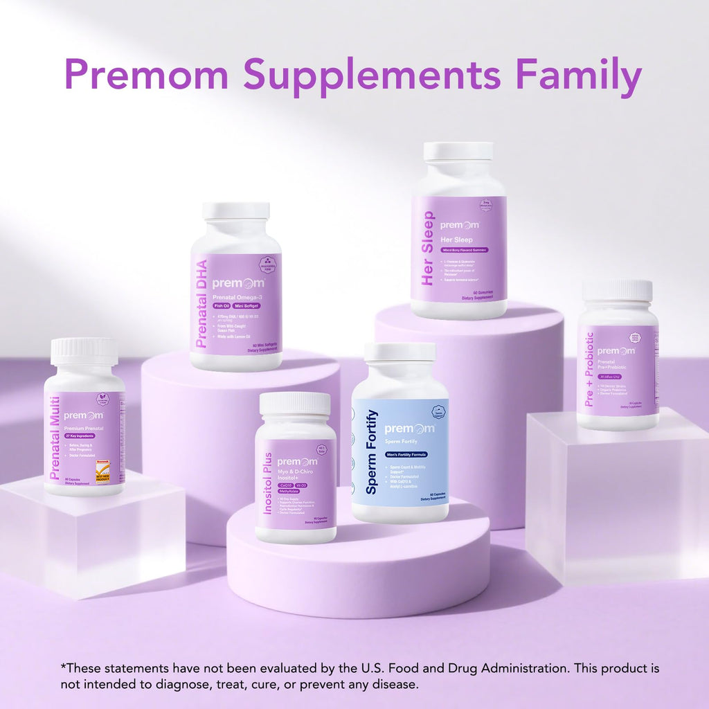 Premom Inositol Plus - 2000mg Myo-Inositol & 50mg D-Chiro Inositol, CoQ10, Folate & Vitamin D3-40:1 Ratio - Supports Hormonal Balance, Ovarian & Reproductive Health - 30 Day Supply Premom Au supplements