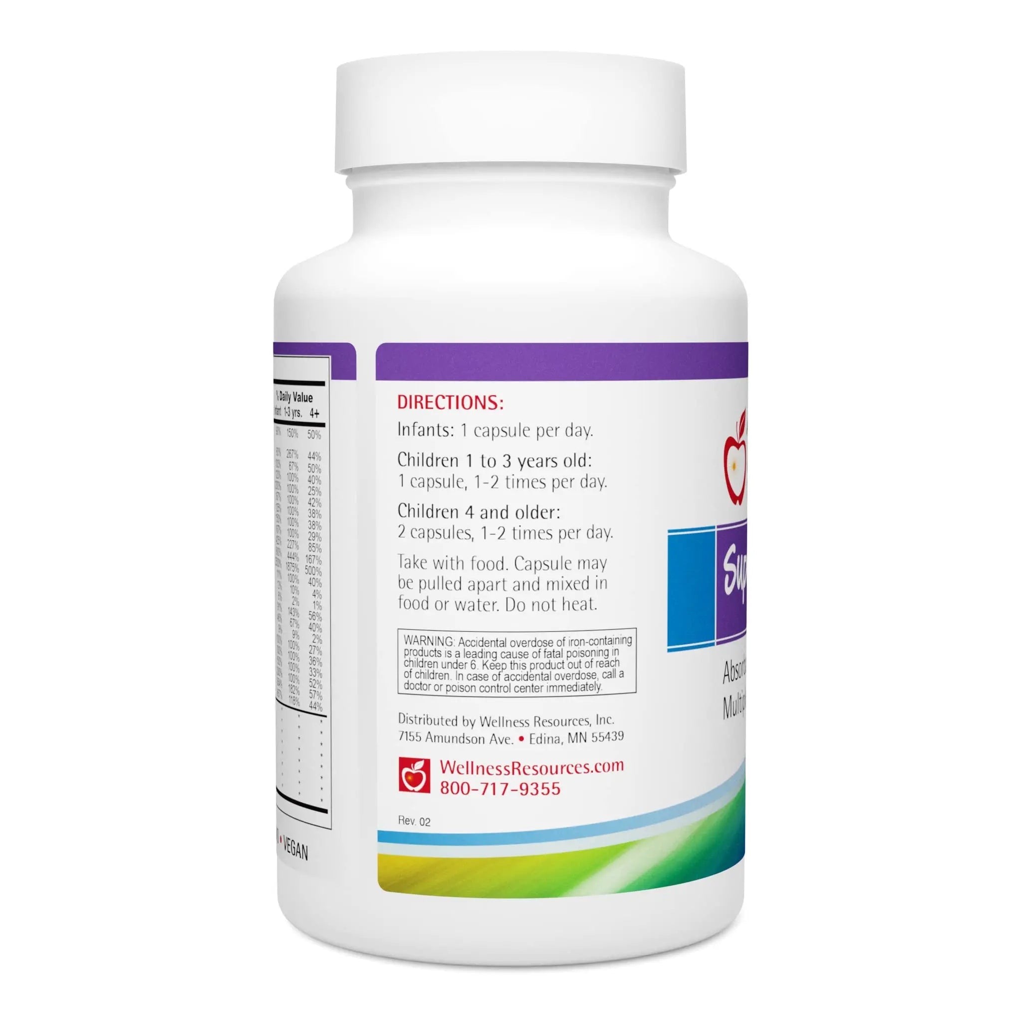 Super Mini-Multi - Children's Multivitamin Swallowable Capsules with Methyl Folate, Methyl B12 and Coenzyme B Vitamins for Growth Wellness Resources Au supplements