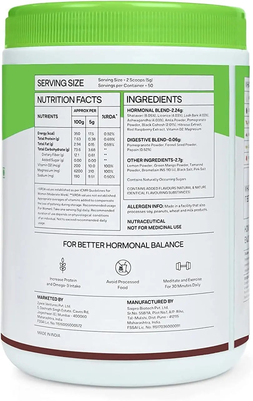 NACHT Plant Based HerBalance Menopause Relief Drink (with Black Cohosh, Lodh Bark & Licorice) NACHT Au supplements