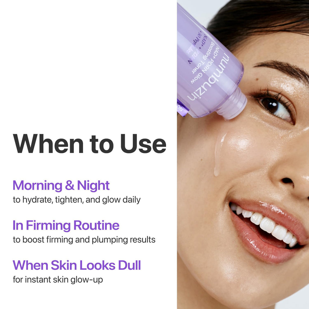 numbuzin No.9 NAD+ Salmon PDRN Glow Boosting Toner, Hydrating & Firming Toner for Wrinkles, Fine Lines & Dull Skin